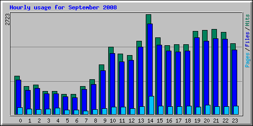 Hourly usage for September 2008